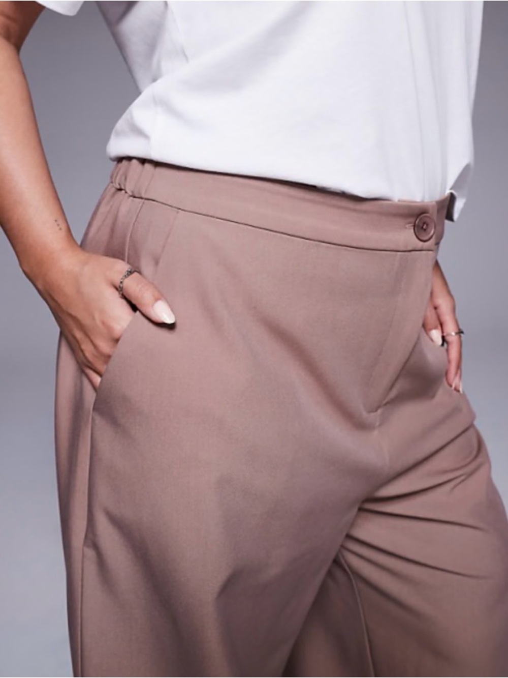 ASOS Design Curve Taupe Tailored Straight Leg Pants NWT Size 20 - Picture 2 of 5
